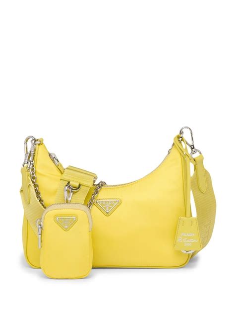 yellow green prada nylon shoulder bag|padded nylon shoulder bag prada.